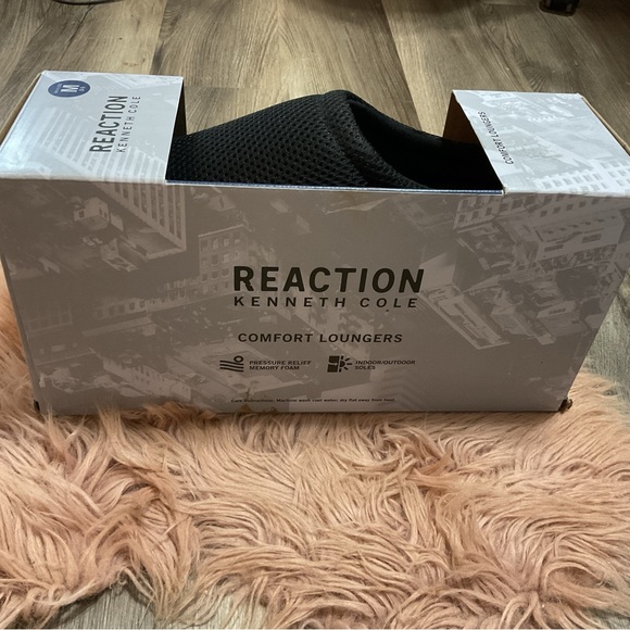 REACTION Kenneth Cole Black Men Slippers Size M NWB - Picture 6 of 8